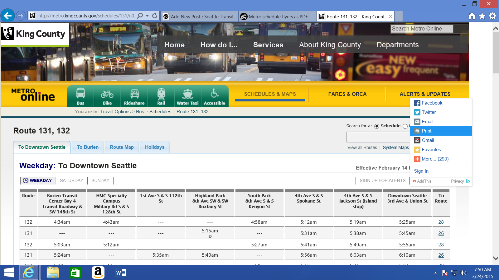 Print Schedule – Seattle Transit Blog