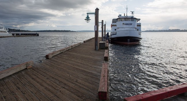 This dock at the Kirkland Marina, currently used by Argosy Cruises, might be a future foot-ferry port