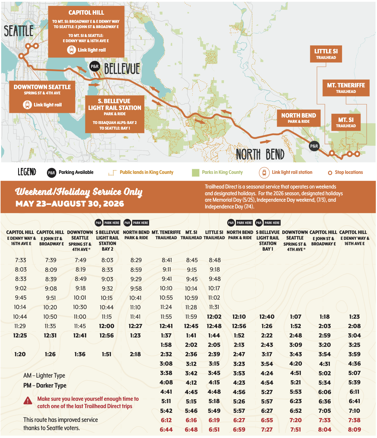 2026 Trailhead Direct Routes – Seattle Transit Blog